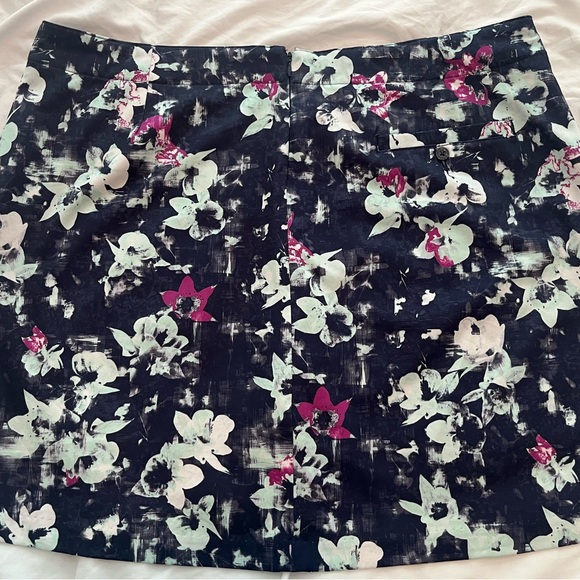 Lady Hagen Navy Floral Golf Pickleball Tennis Skort with Back Zip Size 16 - Picture 2 of 6